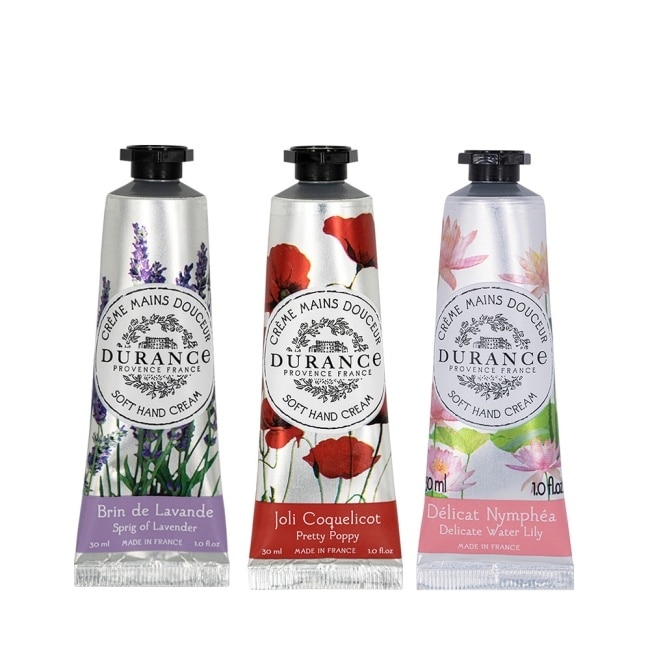 DURANCE朵昂思 花漾護手霜(30ml)X3-睡蓮+罌粟花+薰衣草-專櫃公司貨