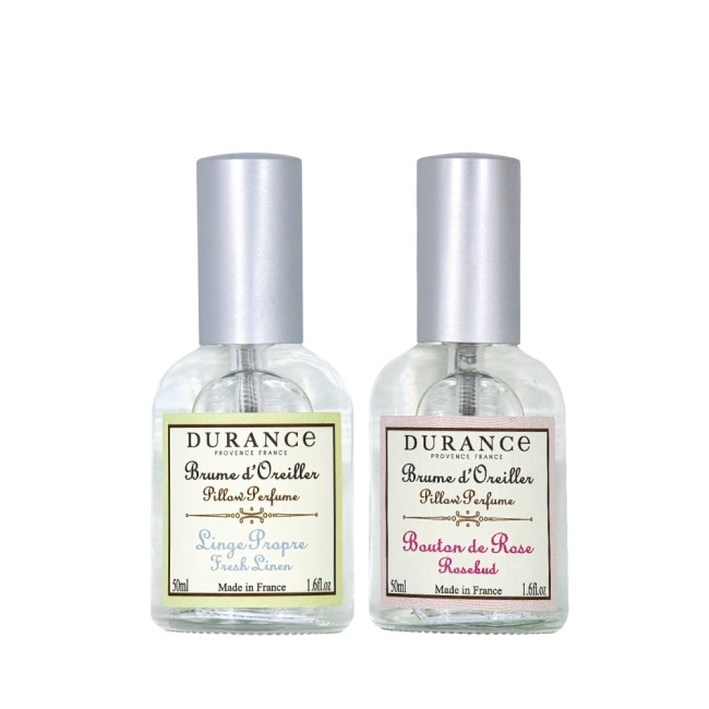DURANCE朵昂思 枕頭香水2入(50mlX2)-清新亞麻+玫瑰花蕾-專櫃公司貨