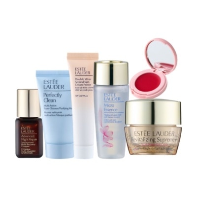 ESTEE LAUDER 雅詩蘭黛 【ESTEE LAUDER 雅詩蘭黛】全能妝前保養組 公司貨(小棕+潔面+乖乳+原櫻+膠原+唇膏)