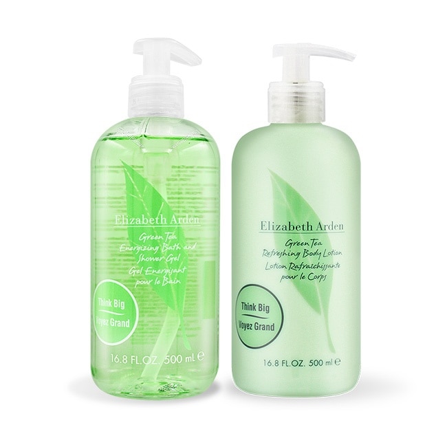 ARDEN 雅頓 綠茶身體保養沐浴組(500ml)X2[綠茶香水沐浴膠+綠茶身體乳]-國際航空版
