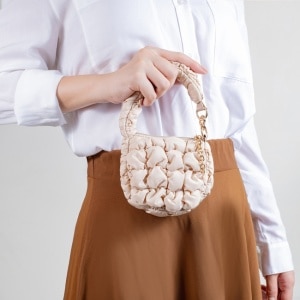 Miine 蓬蓬雲朵迷你手提包-奶茶色