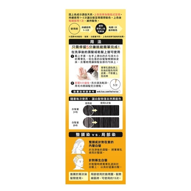 Rerise 髮色復黑菁華乳自然黑色 155g