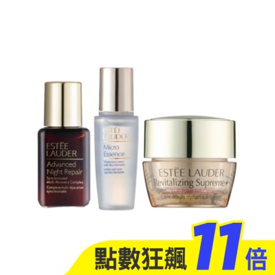 ESTEE LAUDER 雅詩蘭黛 【ESTEE LAUDER 雅詩蘭黛】小金三角旅行組(小棕瓶15ml+原生露15ml+膠原霜15ml) 公司貨