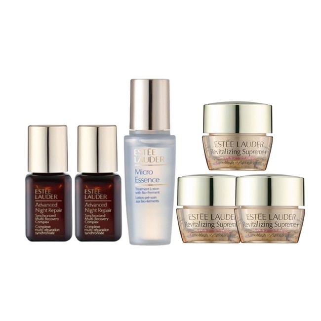 【ESTEE LAUDER 雅詩蘭黛】小金三角旅行組(小棕瓶7mlx2+原生露15ml+膠原霜5mlx3) 公司貨