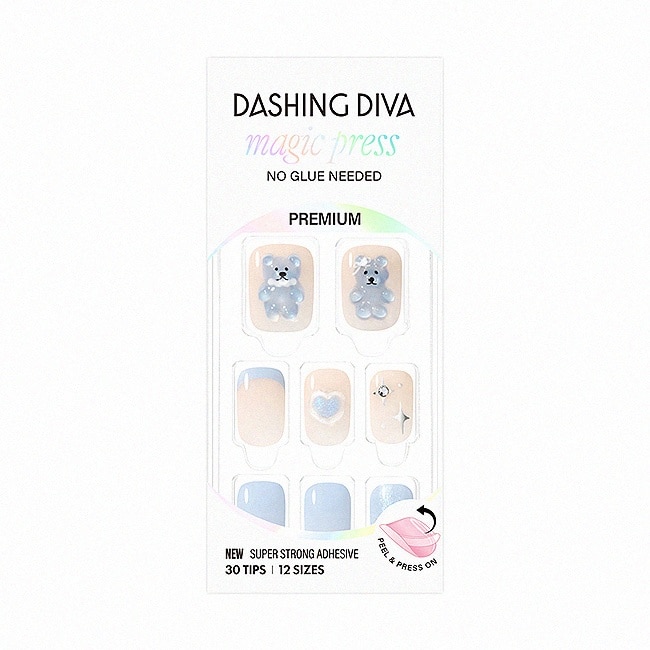 Dashing Diva/P頂級璀燦美甲片-冰藍抱抱-30片