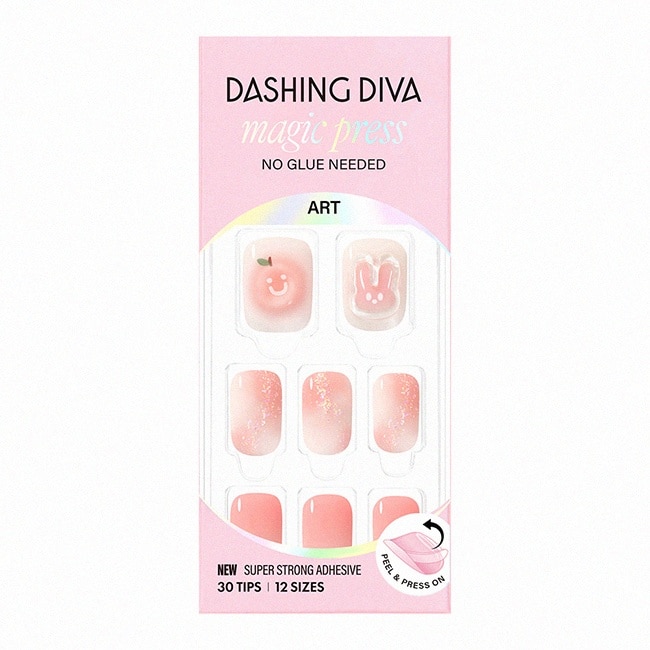 Dashing Diva/M 薄型經典美甲片-蜜桃兔兔-30片