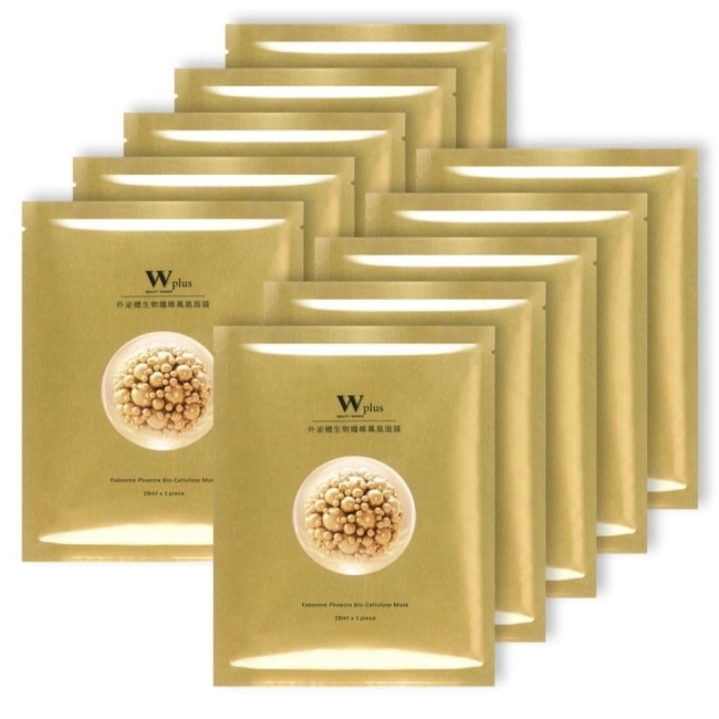 【醫美術後保養品牌】W Plus 外泌體生物纖維鳳凰面膜 x10(新品 頂奢外泌體 水光潤亮)