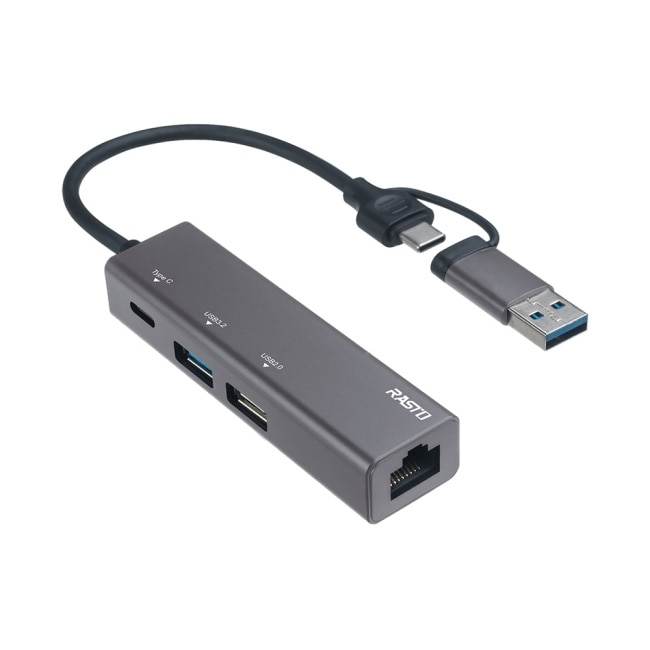 RASTO RH12 鋁製USB3.2+RJ45高速網卡集線器