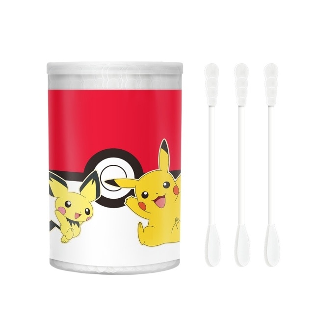 幸福物語雙頭多功能棉花棒100支(寶可夢系列-皮丘)白