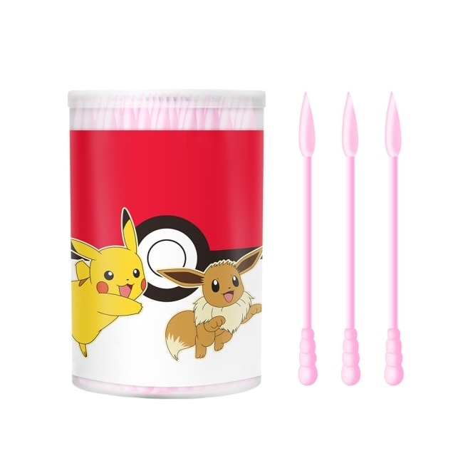 幸福物語雙頭多功能棉花棒100支(寶可夢系列-伊布)粉