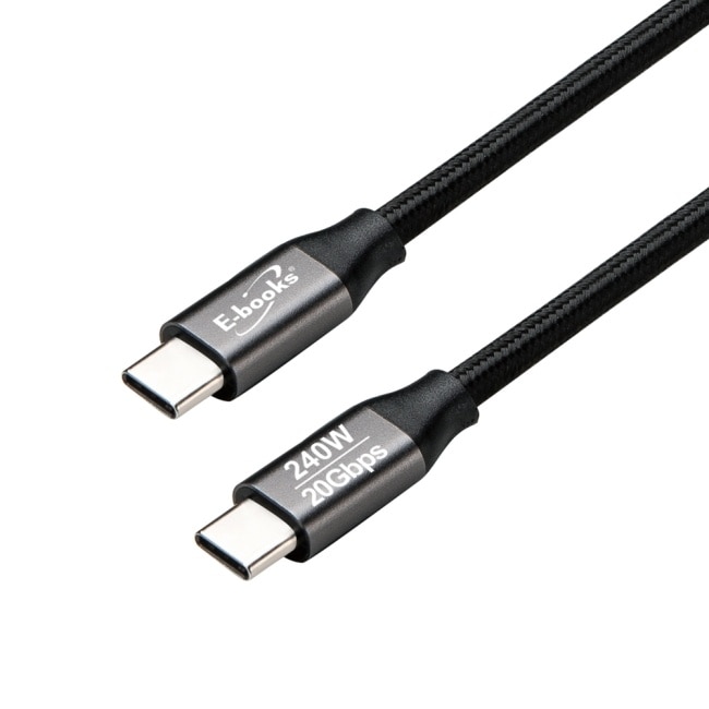 E-books XA66 USB4 240W 20Gbps C to C  + 4K影音快充傳輸線-2M