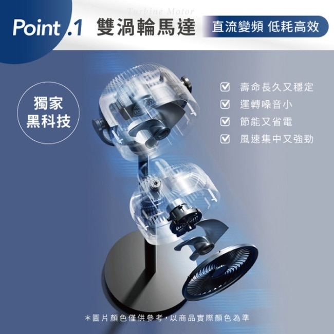 HYD 小清風10吋智能語音3D雙頭DC聲控循環扇-春晨綠 D-69