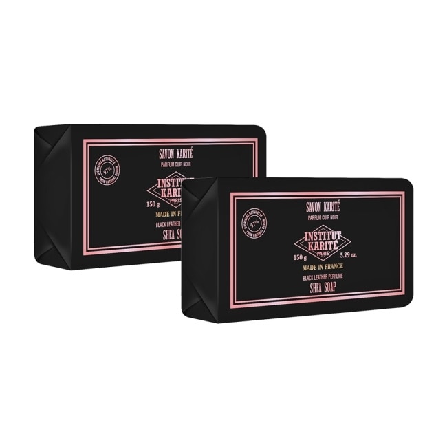 Institut Karite Paris巴黎乳油木頂級黑皮革香氛保濕皂 150g-2入