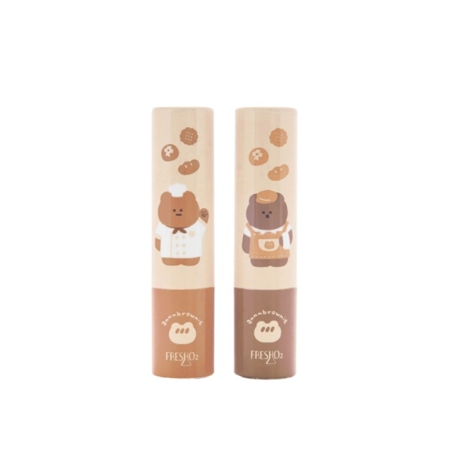 FreshO2 X 布朗尼 感應換色潤唇棒雙入組 3.3g*2