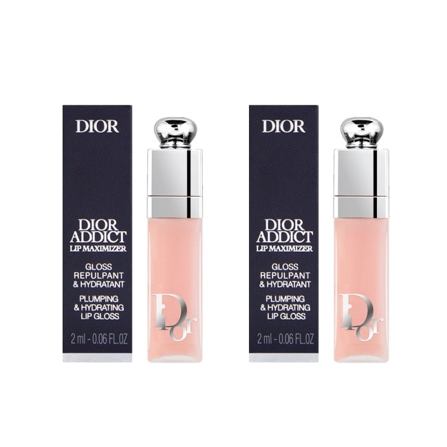 DIOR迪奧 豐漾俏唇蜜(2ml) 2入組 #001嬰兒粉_國際航空版