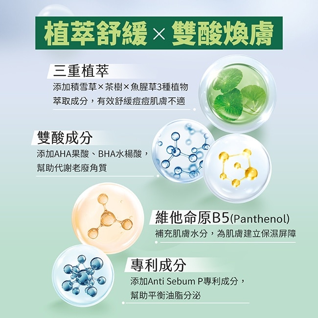 曼秀雷敦Acnes積雪草舒緩修護棉片70 片