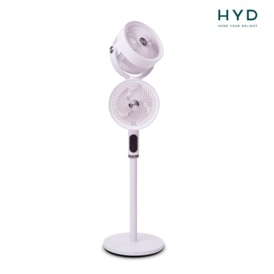 HYD 品宅趣 HYD 小清風10吋智能語音3D雙頭DC聲控循環扇-淡粉紫 D-69