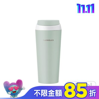 LOCK&LOCK樂扣樂扣 樂扣樂扣跳跳奶蓋彈蓋不鏽鋼咖啡杯/550ml/抹茶奶蓋
