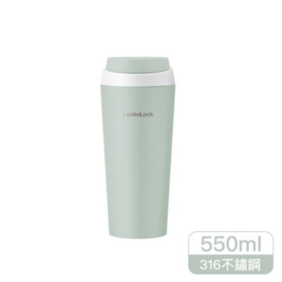 LOCKNLOCK 樂扣樂扣跳跳奶蓋彈蓋不鏽鋼咖啡杯/550ml/抹茶奶蓋