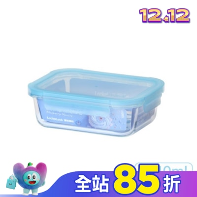 LOCK&LOCK樂扣樂扣 樂扣樂扣藍莓慕斯耐熱玻璃保鮮盒/長方形/1040ml