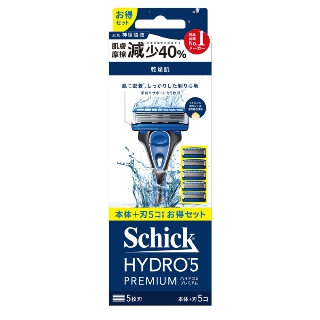 舒適 水次元5 Premium刮鬍刀1刀架+5刀頭
