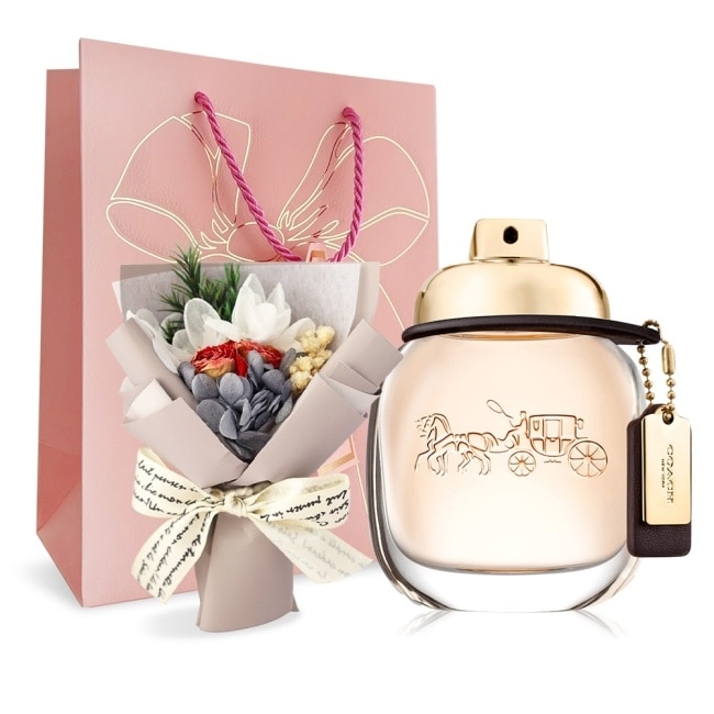 COACH 時尚經典女性淡香精情人節限定禮[淡香精30ml+花束+禮袋]-國際航空版