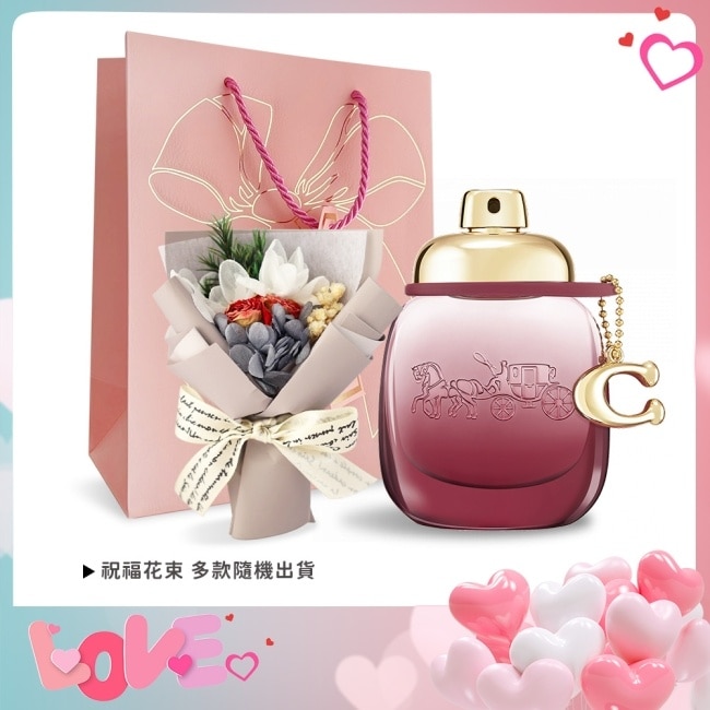 COACH 曠野玫瑰淡香精情人節限定禮[淡香精30ml+花束+禮袋]-國際航空版