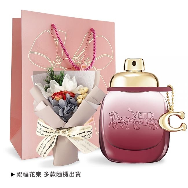 COACH 曠野玫瑰淡香精情人節限定禮[淡香精30ml+花束+禮袋]-國際航空版