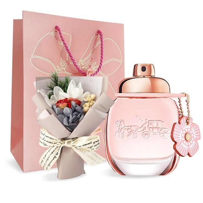 COACH 芙洛麗女性淡香精情人節限定禮[淡香精30ml+花束+禮袋]-國際航空版