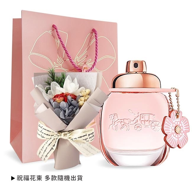 COACH 芙洛麗女性淡香精情人節限定禮[淡香精30ml+花束+禮袋]-國際航空版