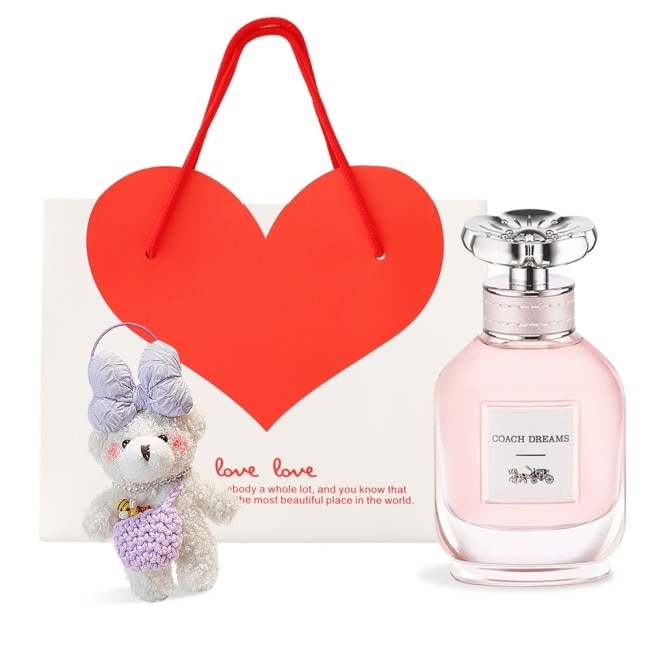 COACH 逐夢淡香精 Dreams[淡香精40ml+小熊玩偶吊飾+禮袋]-國際航空版
