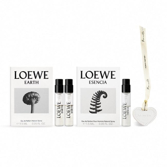 LOEWE 520情人節限定組合[自然之水淡香精+黑色圓舞曲淡香精+愛心擴香石掛飾]-國際航空版