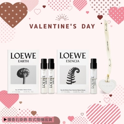 LOEWE LOEWE 520情人節限定組合[自然之水淡香精+黑色圓舞曲淡香精+愛心擴香石掛飾]-國際航空版