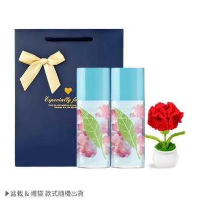 ARDEN ARDEN 雅頓 綠茶粉嫩櫻花香水(100ml)X2附提袋+手作針織玫瑰-情人節獻禮-國際航空版