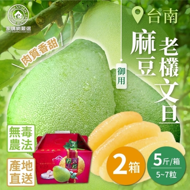 【家購網嚴選】麻豆御用老欉文旦5斤2箱(5~7粒/箱)8/25後出貨