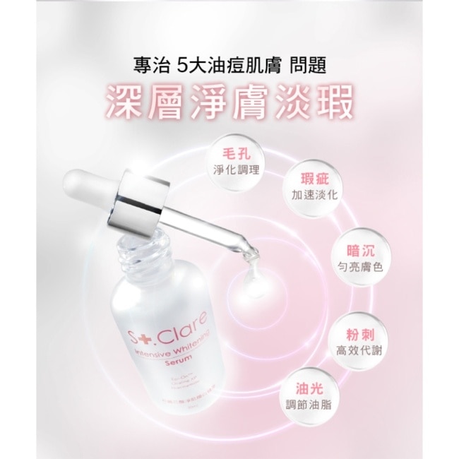 St.Clare聖克萊爾 杜鵑花酸淨肌煥白精華30ml+5神經醯胺保濕修護精華乳50ml