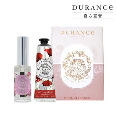 DURANCE 朵昂思 DURANCE朵昂思 口袋裡的香氣日常[玫瑰花瓣淡香水14ml+罌粟花護手霜30ml]-專櫃公司貨