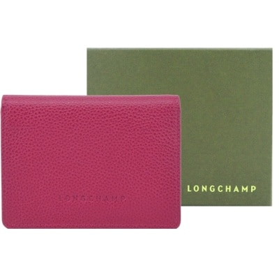 LONGCHAMP LONGCHAMP LE FOULONNE系列牛皮三折短夾(甜菜根)30021-021-M06