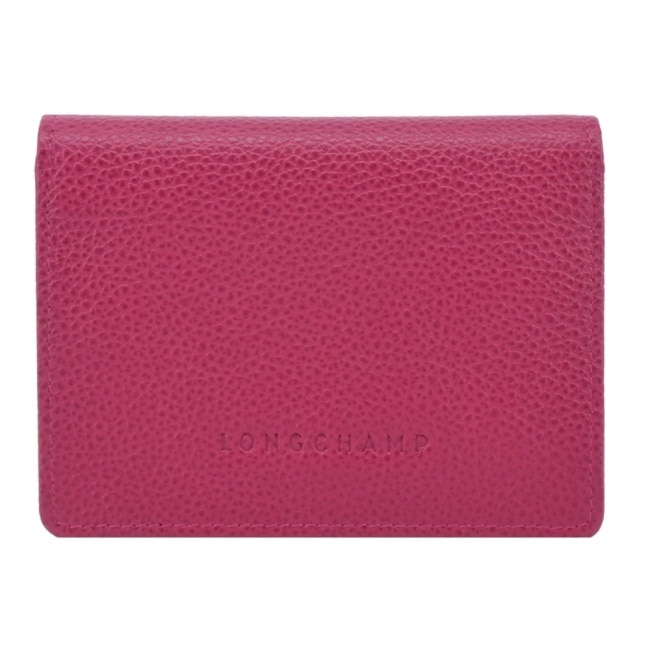 LONGCHAMP LE FOULONNE系列牛皮三折短夾(甜菜根)30021-021-M06