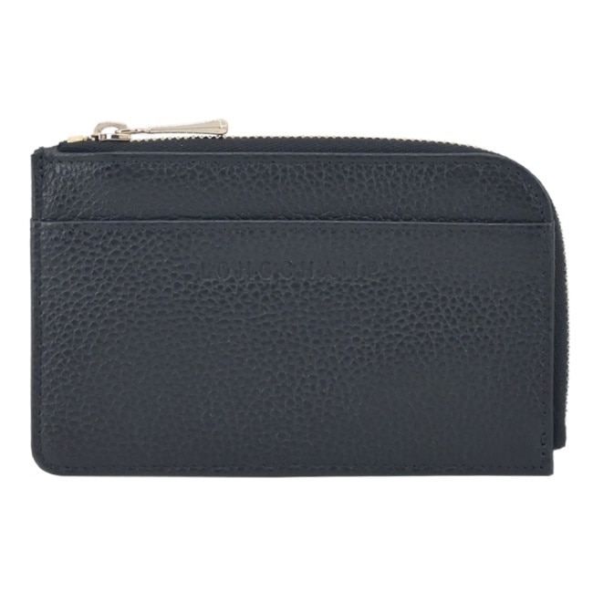LONGCHAMP LE FOULONNE系列牛皮卡片零錢包(黑)30034-021-001