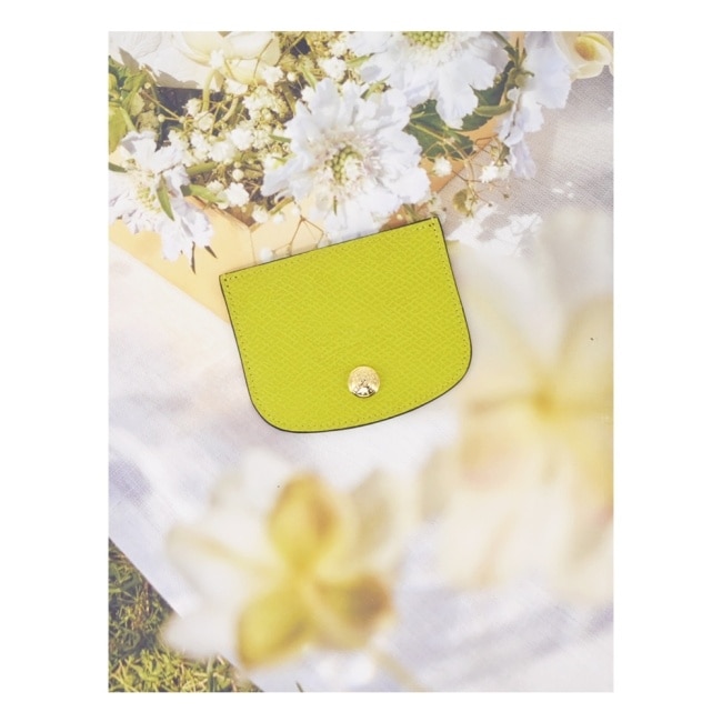 LONGCHAMP EPURE系列牛皮卡片夾(奇異果綠)30031-HYZ-036