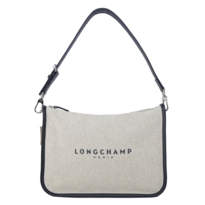 LONGCHAMP LONGCHAMP ESSENTIAL系列帆布LOGO字母肩背包(大/亞麻)10323-HSG-037