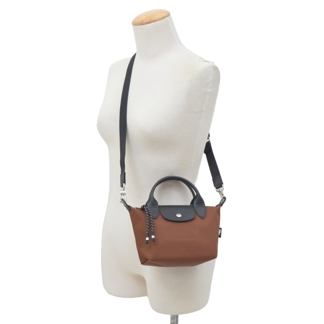 LONGCHAMP LE PLIAGE ENERGY系列再生尼龍兩用包(迷你/巧克力)L1500-HSR-203