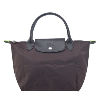 LONGCHAMP LONGCHAMP LE PLIAGE GREEN系列刺繡手提水餃包(小/摩卡棕)1621-919-002