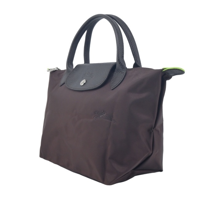 LONGCHAMP LE PLIAGE GREEN系列刺繡手提水餃包(小/摩卡棕)1621-919-002