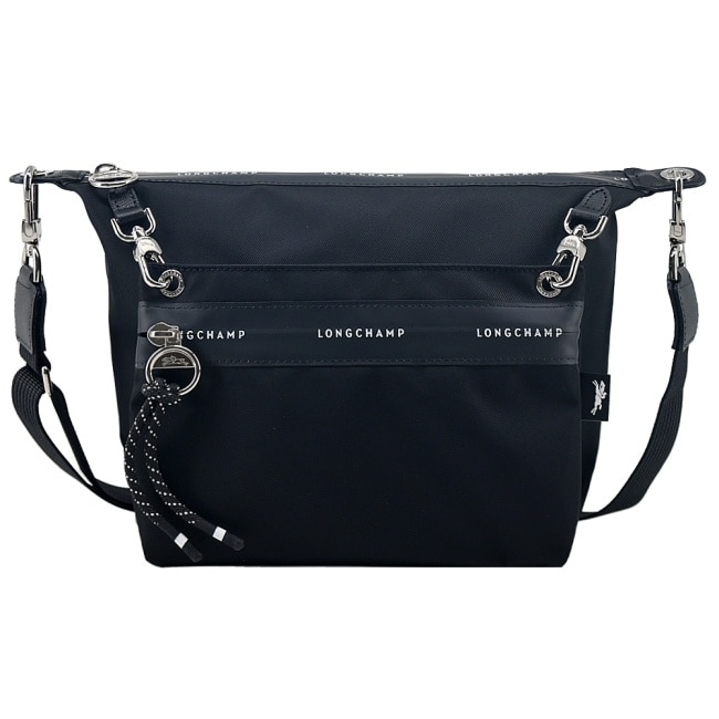 LONGCHAMP LE PLIAGE ENERGY系列再生尼龍雙袋斜背包(小/黑)10320-HSR-001