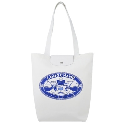 LONGCHAMP LONGCHAMP LE PLIAGE系列設計款棉質帆布肩揹包(中/亞麻)10326-HIA-037