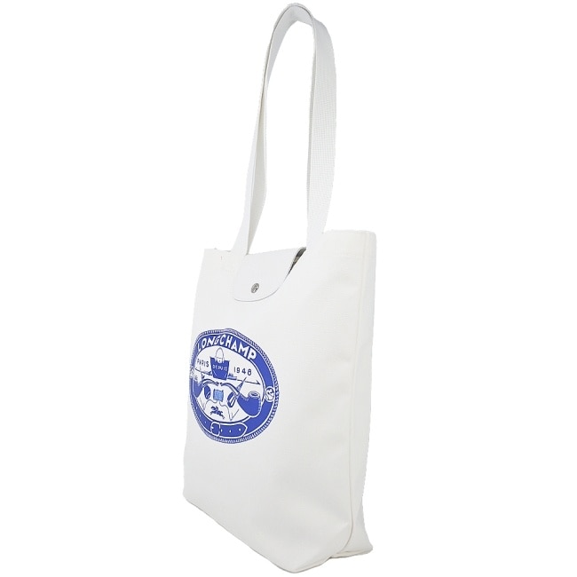 LONGCHAMP LE PLIAGE系列設計款棉質帆布肩揹包(中/亞麻)10326-HIA-037