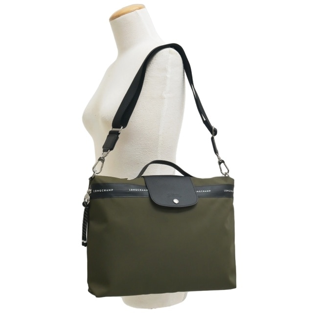 LONGCHAMP LE PLIAGE ENERGY系列再生尼龍兩用公事包(卡其綠)10321-HSR-892