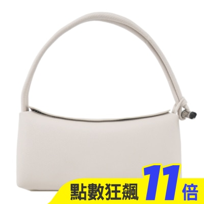 LONGCHAMP LONGCHAMP LE ROSEAU系列金屬竹節牛皮方形肩背包(中/白紙)10324-HFP-555